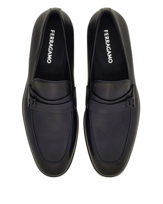 Ferragamo Blue Loafer With Gancini Ornament for men