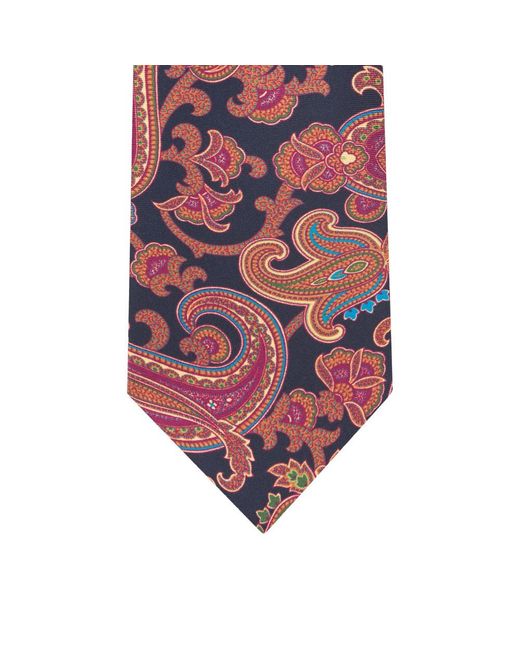 Etro Red Paisley-Motif Tie for men