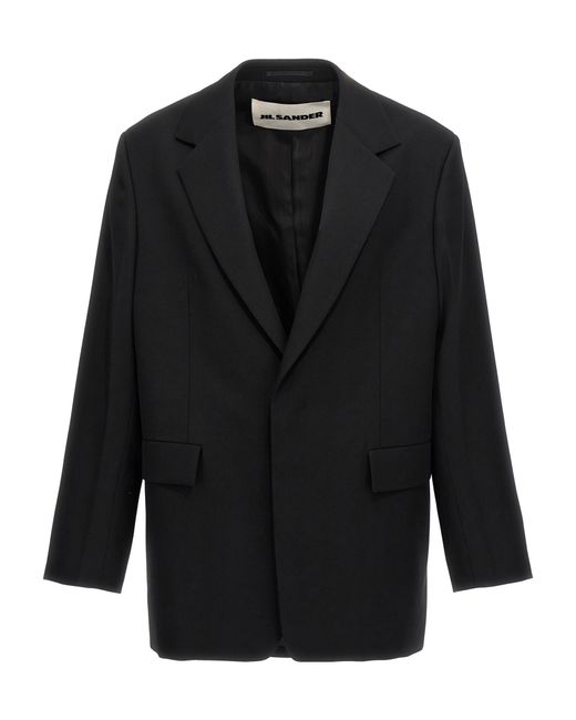 Jil Sander Black Single-Breasted Jacket for men