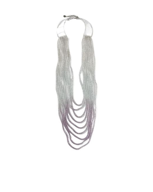 Emporio Armani White Multi-Strand Beaded Necklace