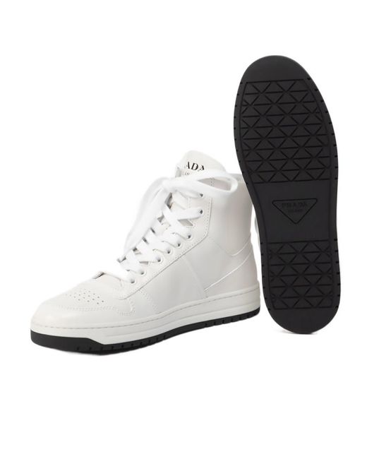 Prada White High-Top Leisure Sneakers