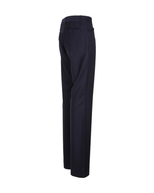 Etro Blue Striped Straight-Leg Trousers for men