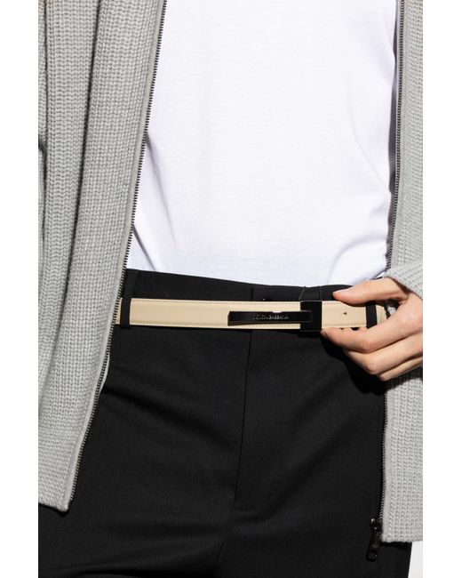 Dolce & Gabbana White Logo Engraved Belt for men