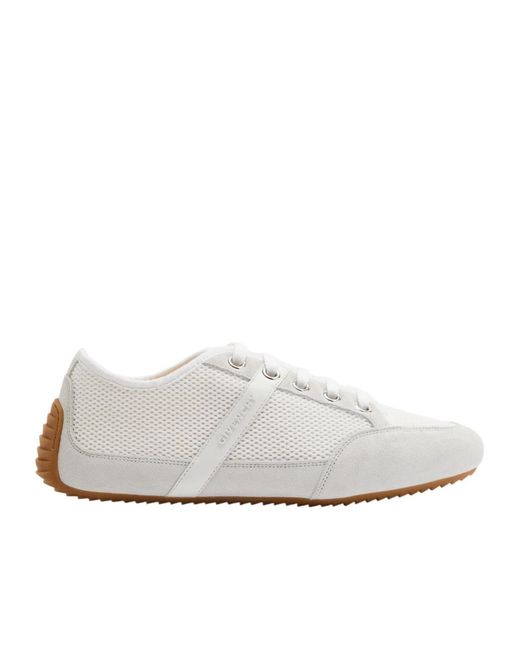 Givenchy White Panelled Mesh-Knit Sneakers