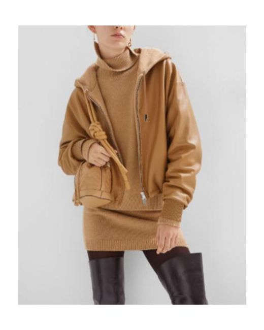 Fendi Natural Zip-Up Hooded Jacket