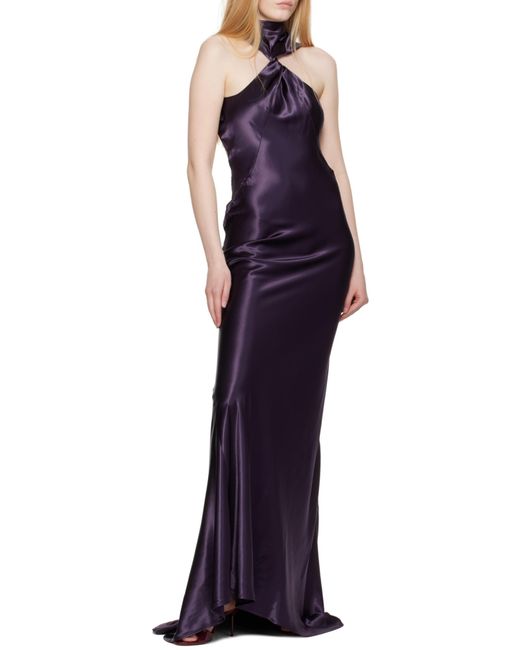 The Attico Purple The Satin Long Dress