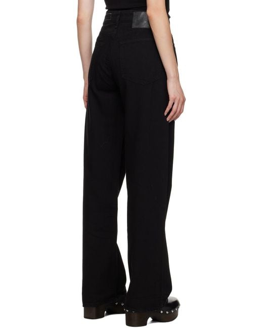 Rag & Bone Black Logo Patch Straight-Leg Jeans