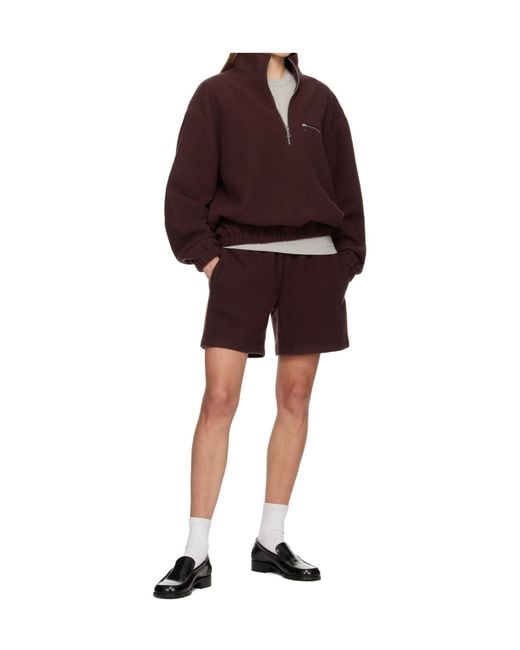 Rier Red Wool Fleece Shorts for men