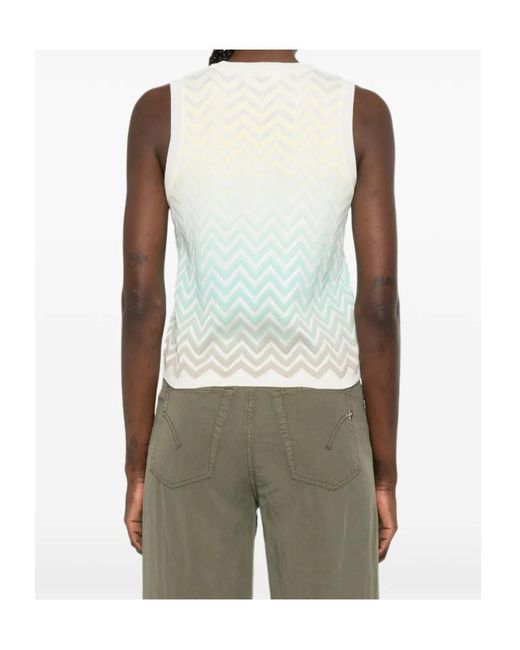 Missoni White Chevron-Pattern Top