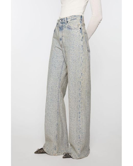 Acne Gray Logo-Patch Denim Jeans
