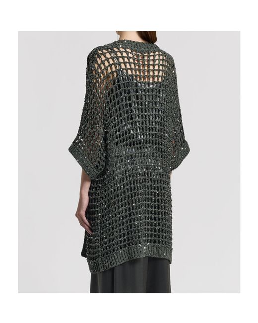 Peserico Black Open Knit Cardigan