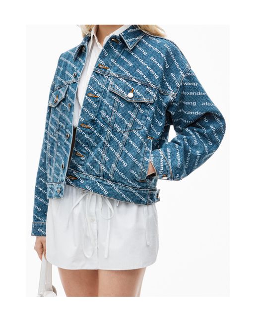 Alexander Wang Blue Button-Up Denim Jacket