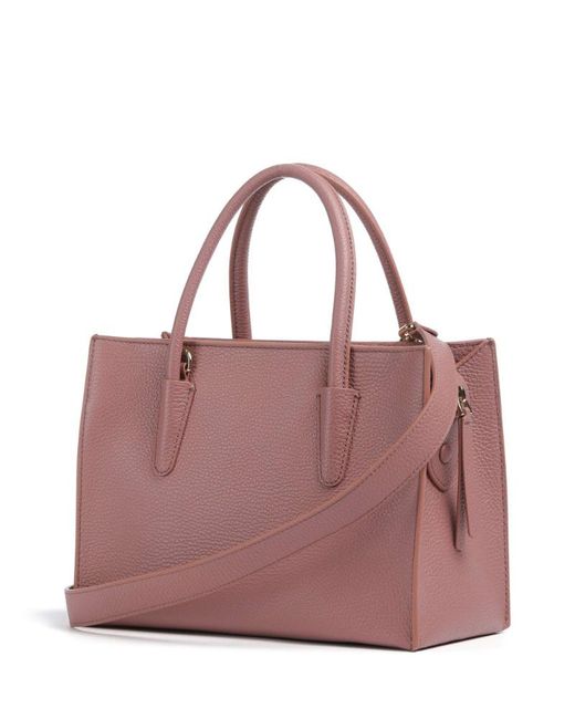 Coccinelle Pink Structured Logo Tote Bag