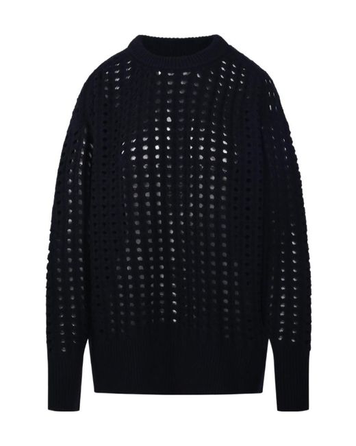 Nude Blue Perforated Oversized Sweater