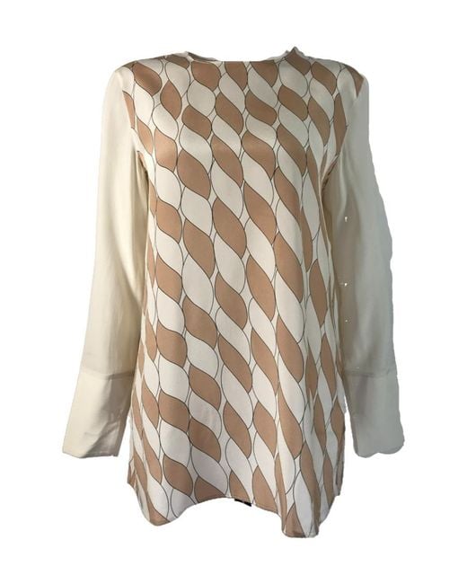 Sportmax Natural Long-Sleeved Blouse