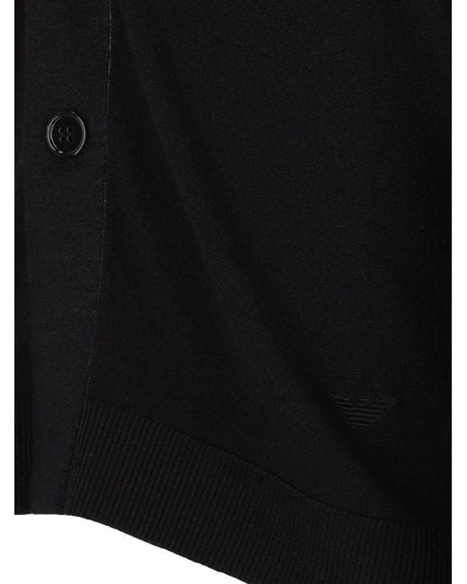 Emporio Armani Black Buttoned Knitted Cardigan for men