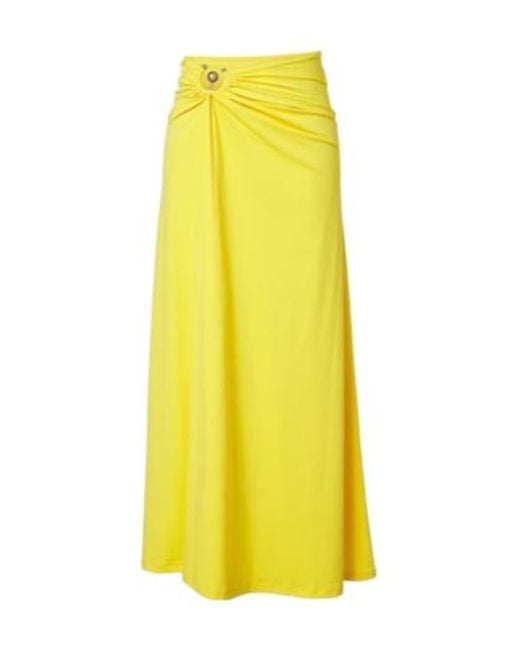 Christopher Esber Yellow Orbit Gathered Maxi Skirt