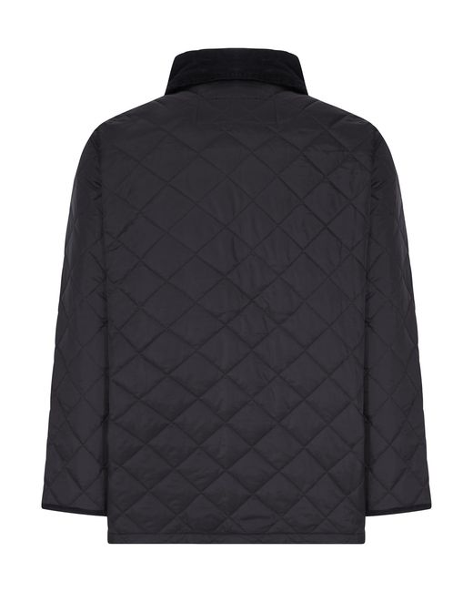 Barbour Blue Corduroycollar Diamondquilted Overshirt Jacket for men
