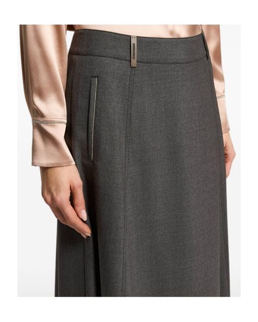 Peserico Black Belt-Loop Maxi Skirt