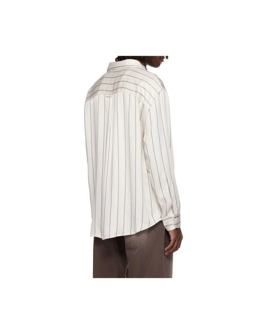 sunflower White Relaxed Striped Shirt for men