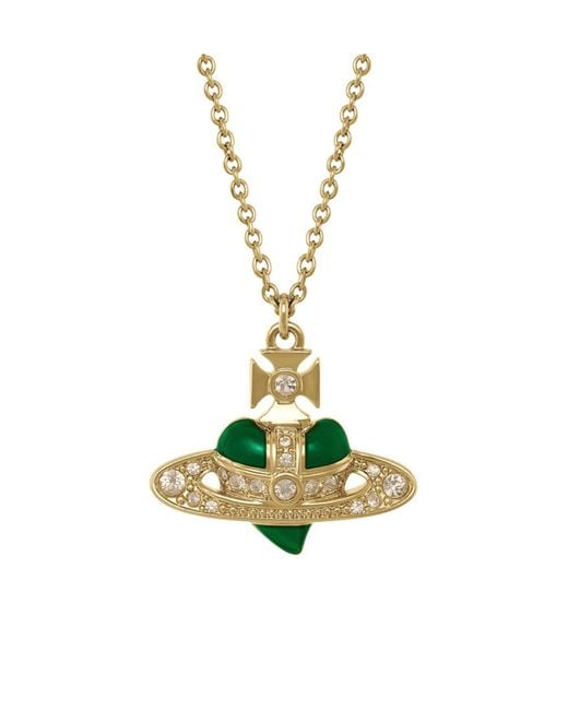 Vivienne Westwood Metallic New Diamante Heart Necklace