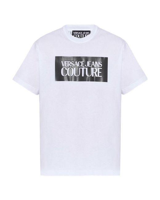 Versace Jeans White Logo-Print T-Shirt for men