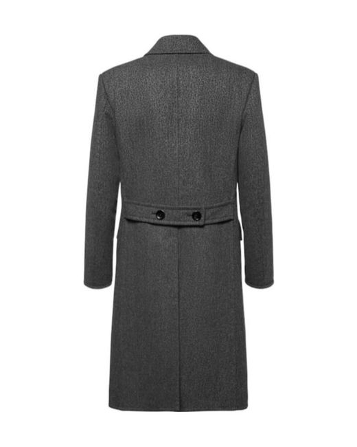 Tom Ford Gray Double Breasted Wool Herringbone Coat for men