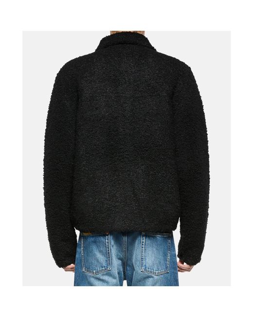 Laneus Black Textured Button-Fastening Shirt Jacket for men