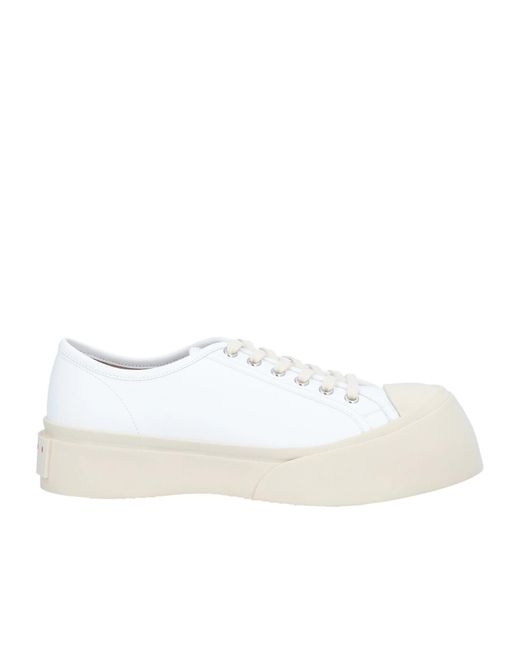 Marni White Solid Color Sneakers