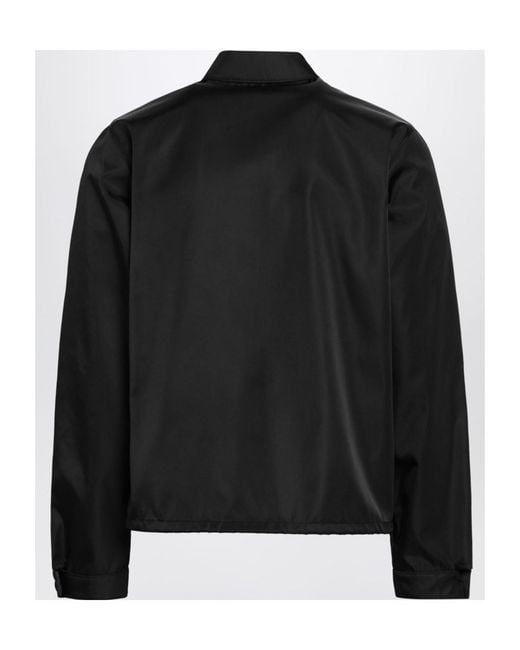 Prada Black Logo Plaque Zipped Jacket for men
