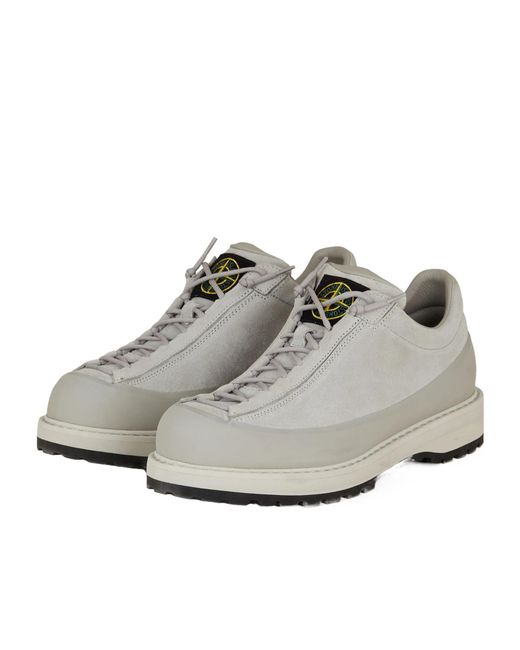 Stone Island Gray Lace-Up Casual Shoes for men