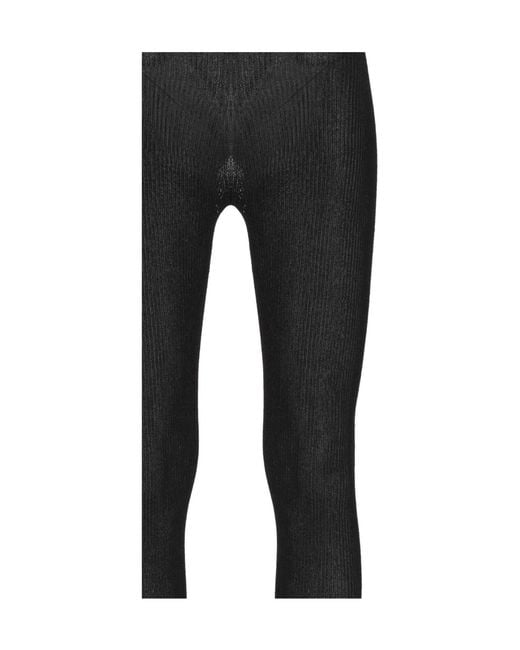 Dondup Black Ribbed-Knit Leggings