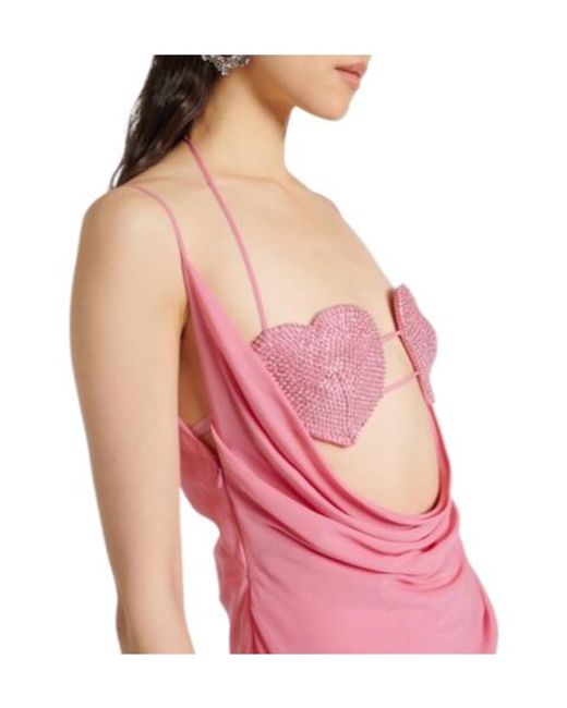 Blumarine Pink Spaghetti Strap Cowl Back Maxi Dress