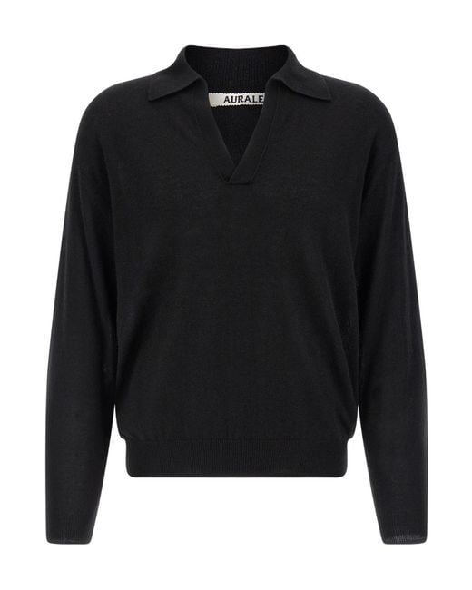 Auralee Black Long-Sleeved Sweater for men