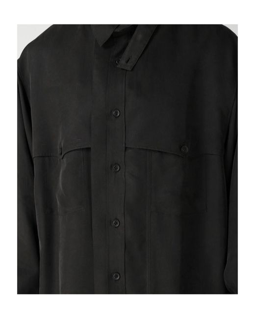 Yohji Yamamoto Black Pour Homme Curved Hem Shirt for men