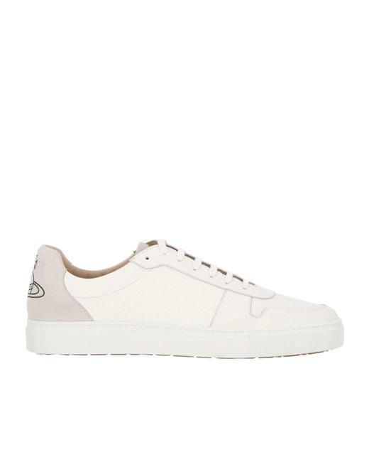Vivienne Westwood White Logo-Printed Lace-Up Sneakers for men
