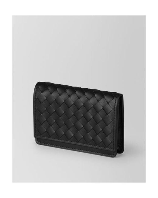 Bottega Veneta Black Weaving Details Wallet for men
