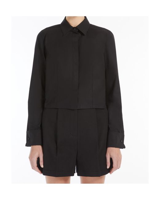 Max Mara Black Button-Up Long-Sleeved Shirt