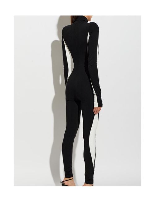 DSquared² Black Skiers Jersey Panelled High-Neck Jumpsuit