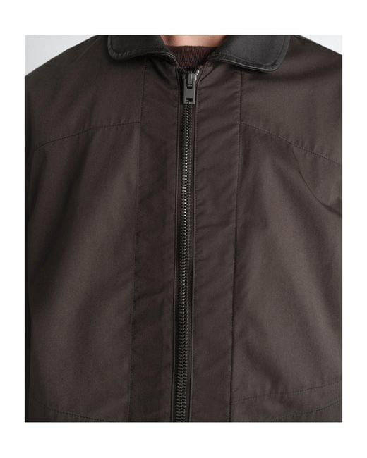 Lemaire Brown Leather Collar Blouson for men