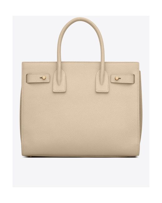 Saint Laurent Natural Sac De Jour Logo Detailed Tote Bag