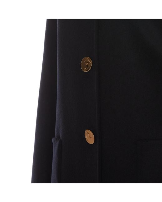 Tory Burch Black Single-Breasted Mid-Length Coat