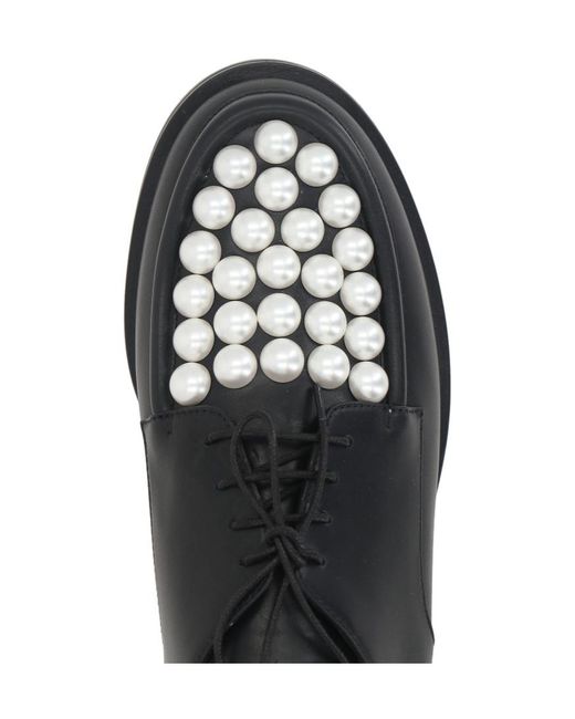 Mach & Mach Black Sirene Lace-Up Shoes
