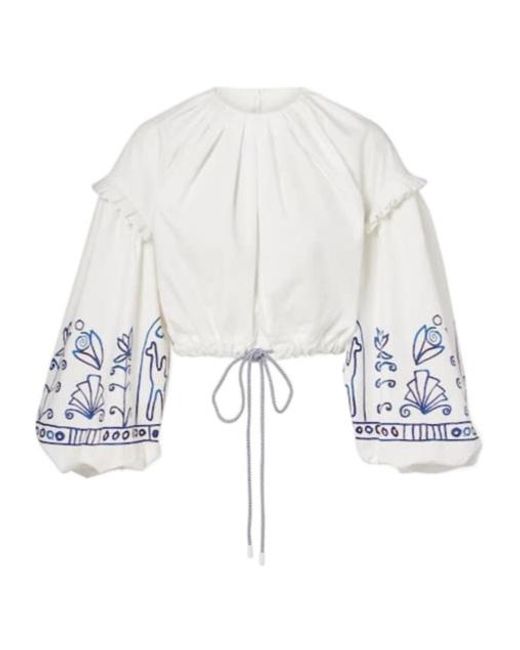 ALÉMAIS White X Lrnce Leela Printed Cotton Crop Top