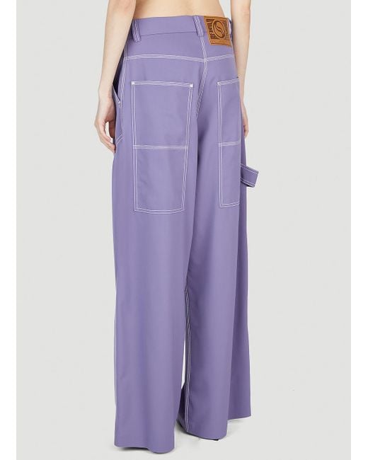 Stella McCartney Purple Logo Casual Pants