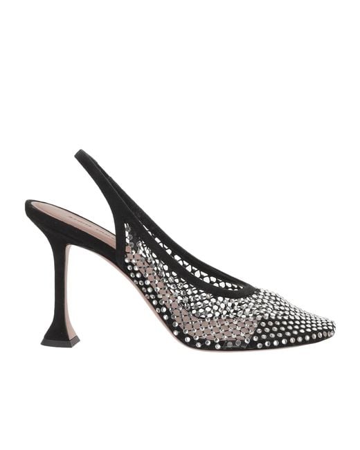 AMINA MUADDI Metallic Open-Toe High-Heeled Sandals