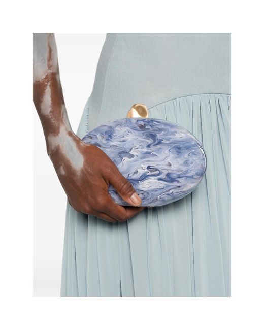 Cult Gaia Blue Marble-Textured Clutch