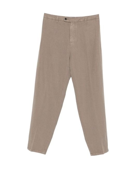 Dondup Gray Pressed-Crease Straight-Leg Trousers for men