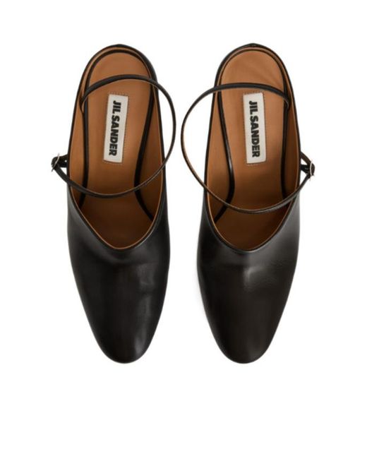 Jil Sander Black Slingback Heeled Sandals