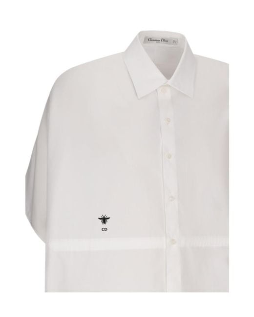 Dior White Point-Neck Shirt